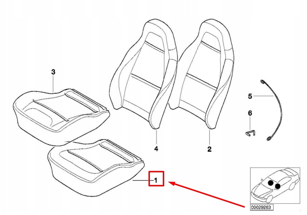 фото №8, Bmw z3 coupe e36 передняя часть foam пластик seat 2693070 52102693070