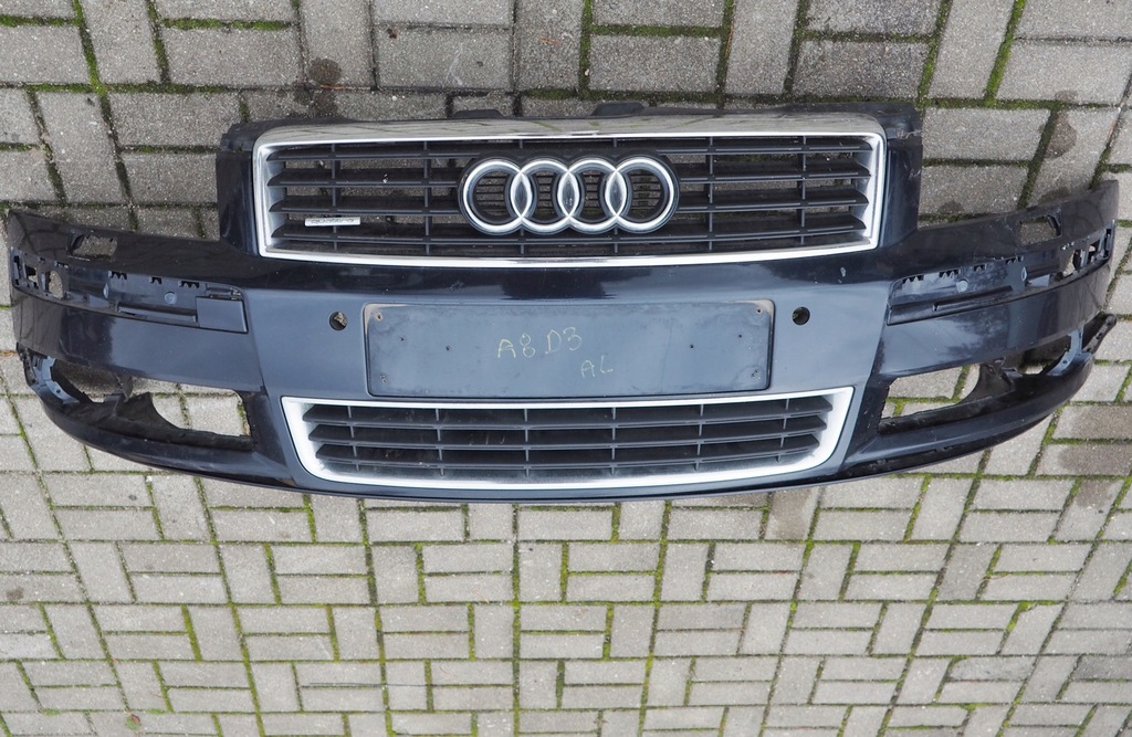 фото №11, Audi a8 d3 2002-05 бампер перед передній чорний 4e0807437a