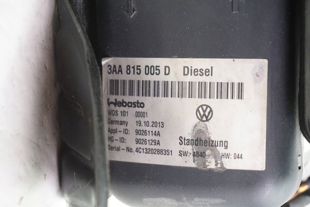фото №8, Обогреватель стояночный webasto vw passat b7 3aa815005d 9026129a