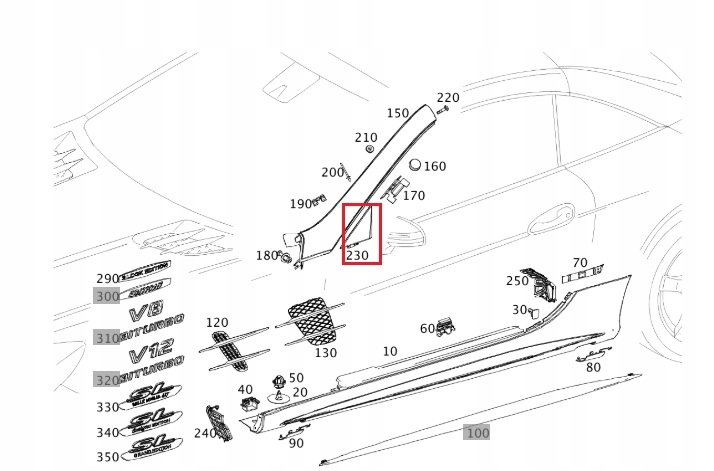 фото №2, Mercedes sl r231 трикутник дзеркало правого оригінальний номер