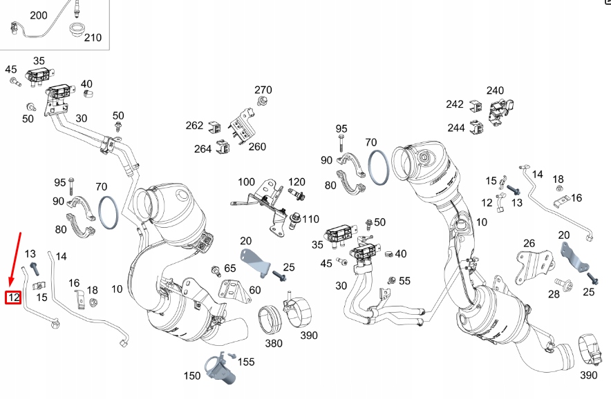Купить Mb gle w167 верхний partic. фильтр left давление line a1674901202