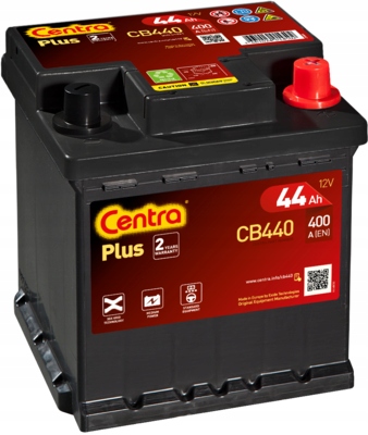 фото №1, Аккумулятор centra plus 12v 44ah 400a cb440