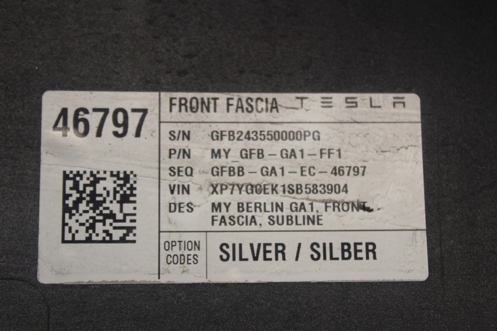 фото №11, Бампер перед tesla y model y bez pdc решётка впуск оригинальный номер