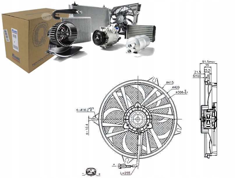 фото №1, Вентилятор радиатора с корпус citroen xsara pic