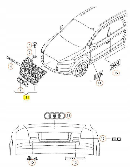 фото №7, Czarna защита радиатора vag audi a4 b7 8e 2004-2008 оригинальный