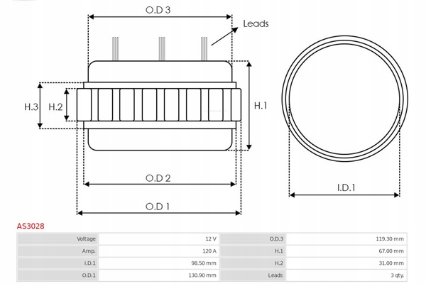 фото №2, Stator, генератор as-pl as3028