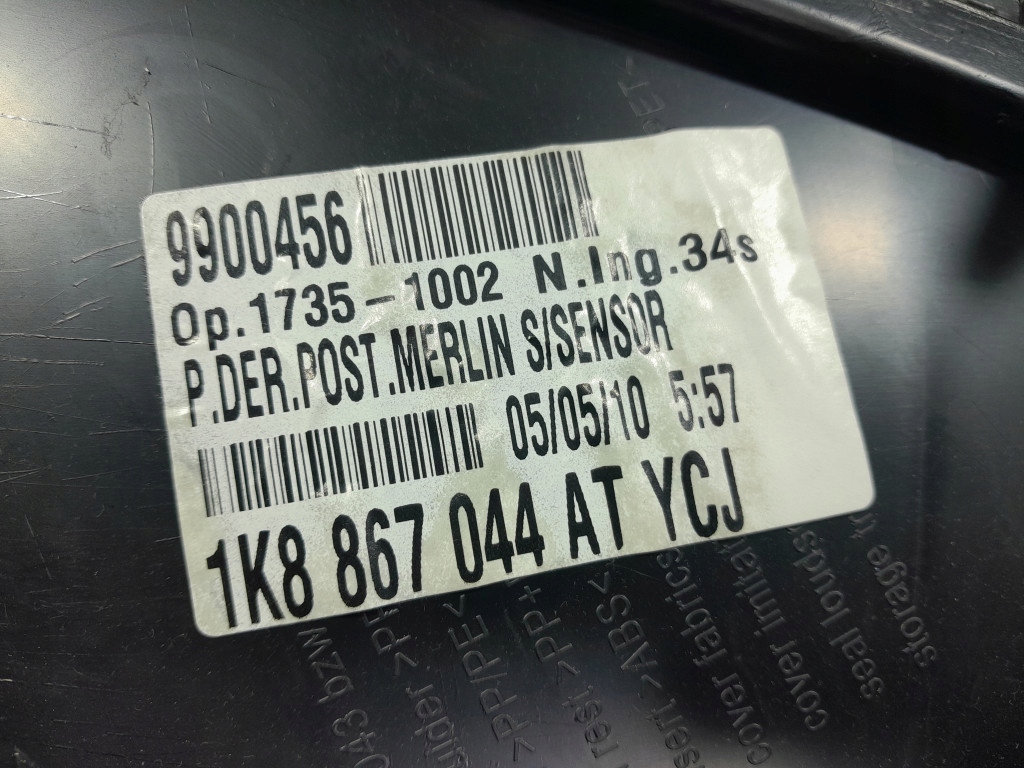 фото №9, Vw scirocco обшивка обивка задняя задний правый 1k8867044at