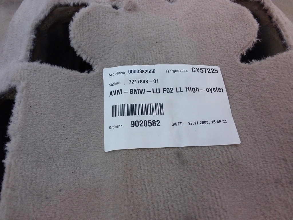 фото №4, Bmw 7 f02 обшивка коврик пол перед 7217848