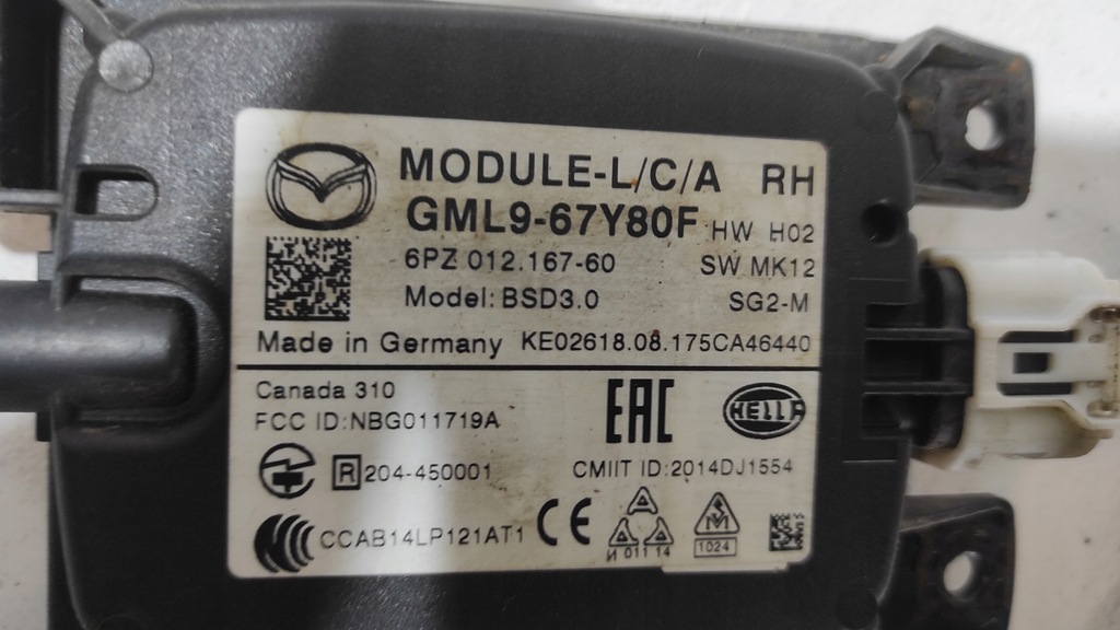 фото №8, Mazda 6 gj gl sedan датчик мертвого pola радар датчик rvm левый 2017 rok