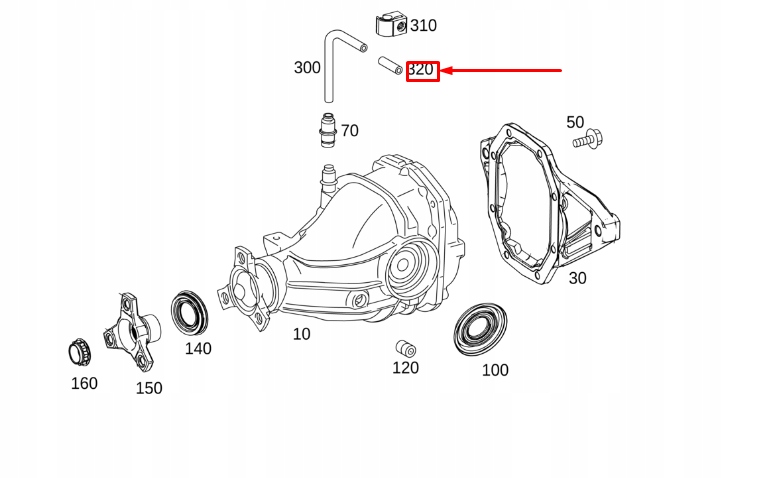 фото №1, Mb gle w167 transm. housing вентиляция elbow fitring a0009979811
