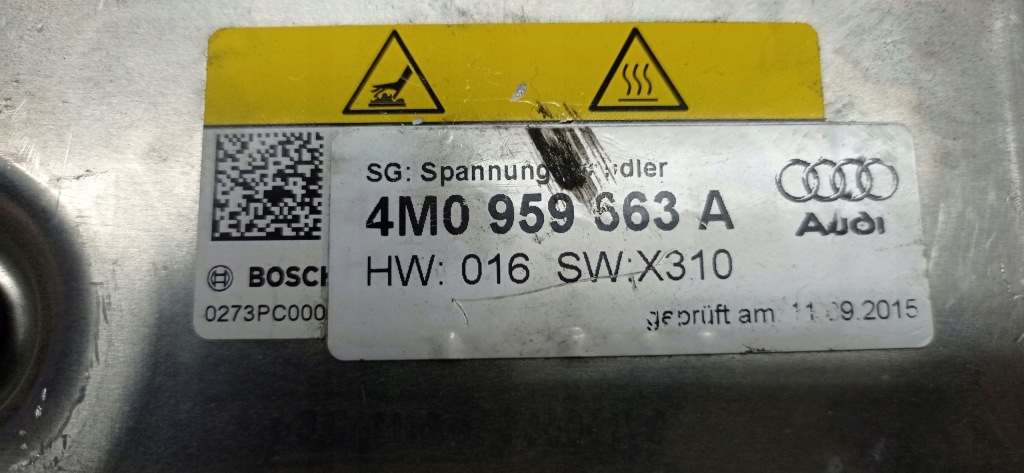 фото №2, Преобразователь напряжения 4m0959663a audi q7 4m