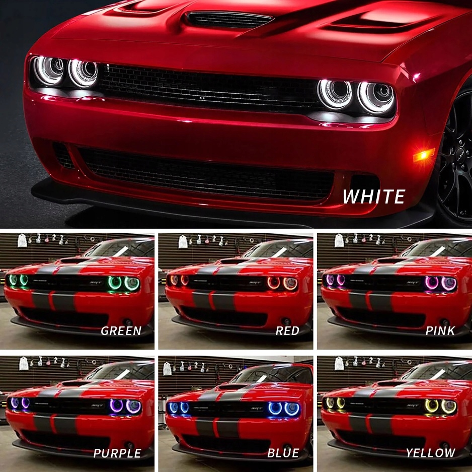 фото №8, Dodge challenger 2015-23 лампа лампы левая +правая перед europa led vland rgb