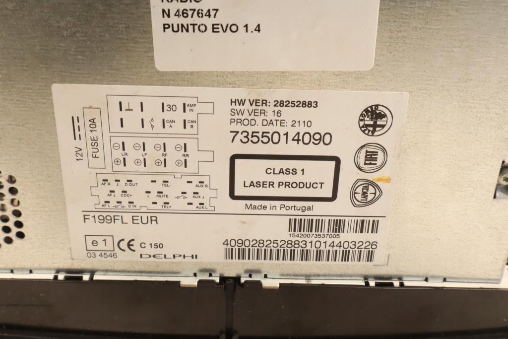 Радио fiat punto evo с Разборки