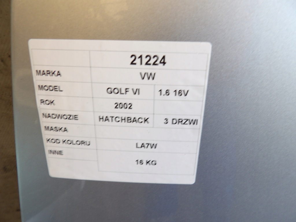 Vw golf iv капот lak. la7w с Разборки