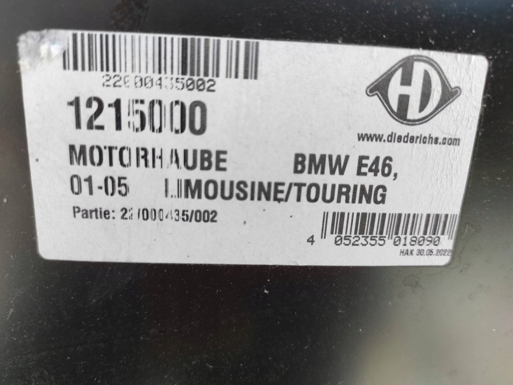 фото №8, Капот крышка двигателя bmw 3 e46 01-05 1215000