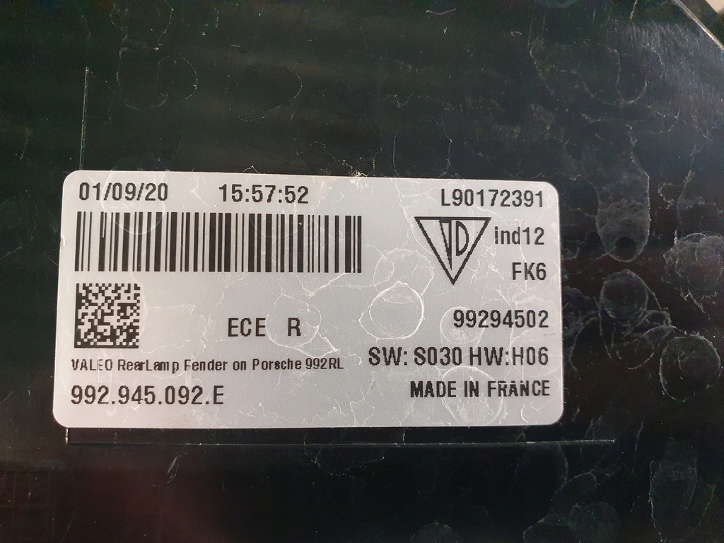 фото №14, Лампа правая задняя задняя porsche 911 992