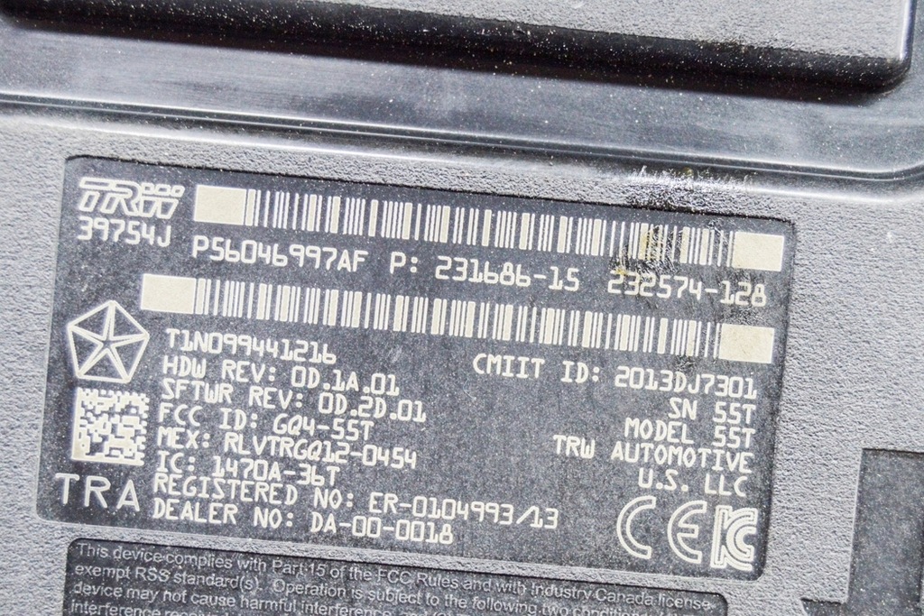 фото №6, Jeep cherokee kl модуль керування тиском w шинах 56046997af 2.0d 103k