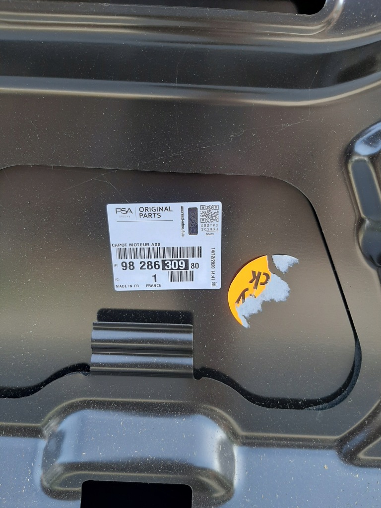 Капот крышка двигателя citroen c3 3 2016-2023 новая оригинальная 9828630980 Оригинал