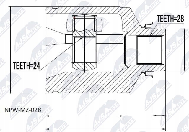 фото №2, Npw-mz-028 nty шарнир внутренний mazda 3 bk /mtm/
