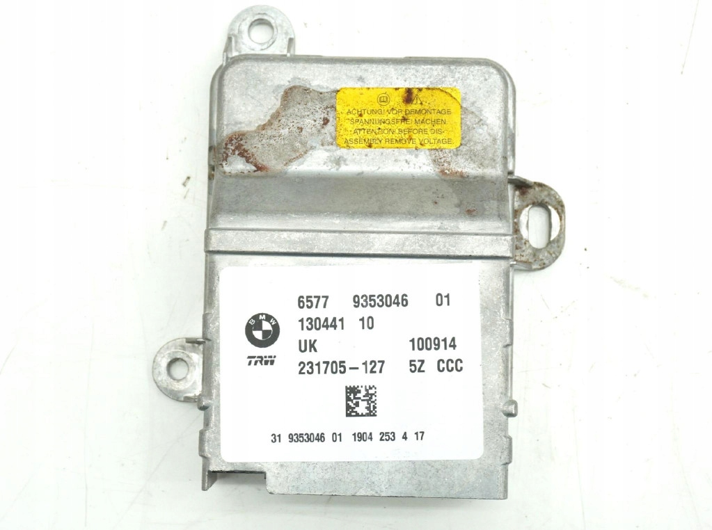 фото №1, Модуль датчик подушка безопасности mini cooper f55 f56 f57 9353046