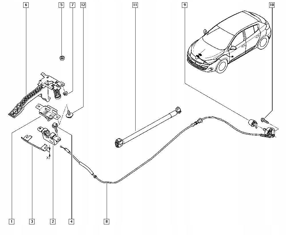 фото №7, Замок капот renault scenic iii 656010010r