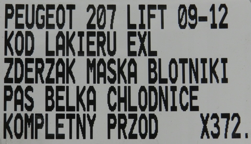 фото №16, Бампер капот kompletny перед peugeot 207 lift 09-12 exl
