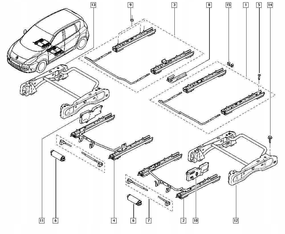 фото №7, Каркас сиденье правый перед renault scenic iii 875420002r