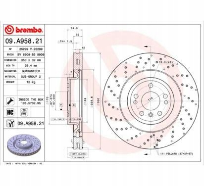 фото №1, Brembo диск тормозная 350x32 v mercedes-benz