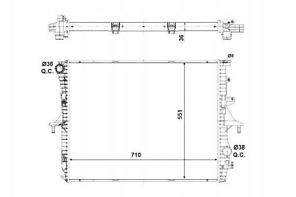 Радиатор воды audi q7 06- 53798 nrf Доставка