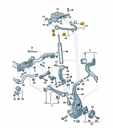 фото №3, Nowa оригинальная втулка рычага 8k0407515