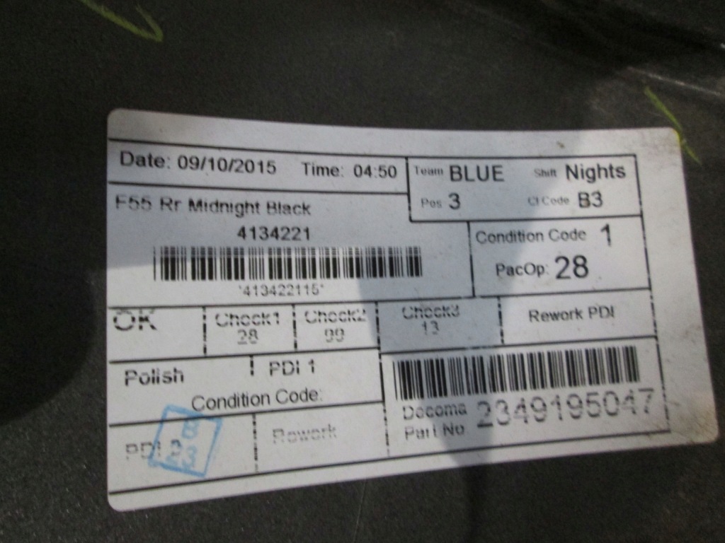 Mini f55 бампер задня midnight black металік a94 pod pdc 7318822 Доставка