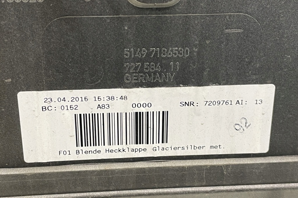 фото №9, Оздоблення кришки багажника bmw 7 f01, f02 7186530 3.0l дизель 190kw