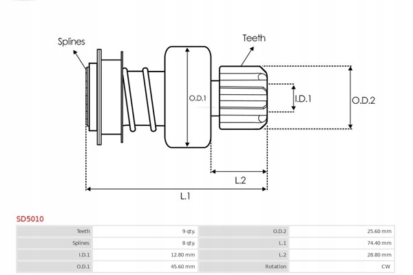 фото №4, Зчеплення односторонній, стартер as-pl sd5010