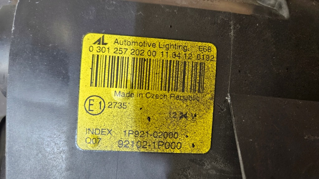 фото №9, Лампа перед передняя правая kia venga 92102-1p000