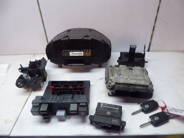 фото №10, Skoda octavia ii 1z 04-08 набір стартовий лічильник бортовий комп'ютер ключ 1.9 tdi