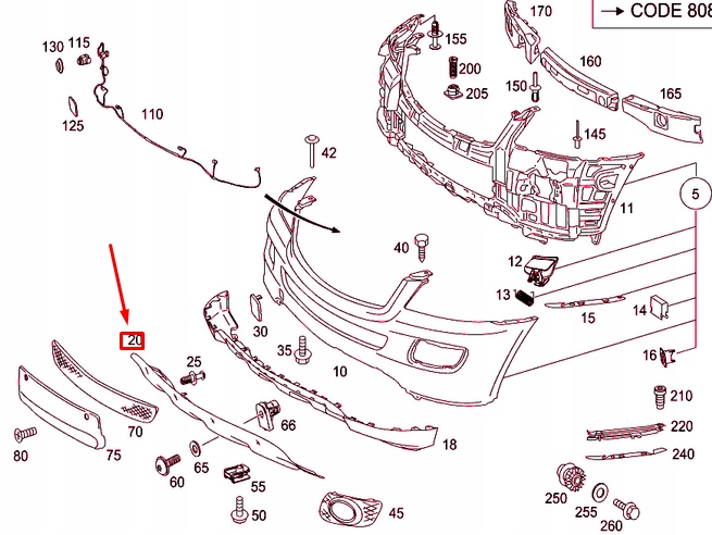 фото №10, Mercedes-benz ml w164 нижняя средняя защита бампера передний a1648850022