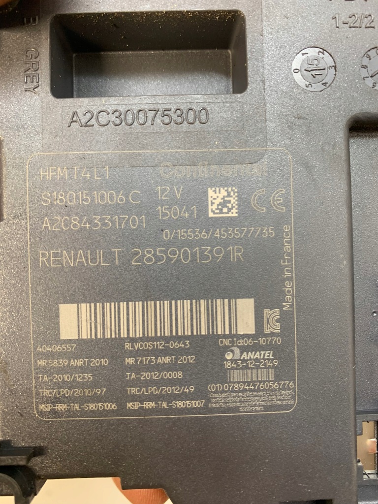 фото №3, Считыватель карты замок зажигания renault clio iv 285901391r