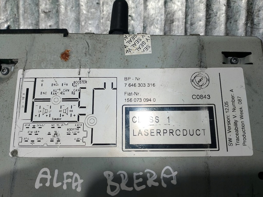фото №9, Радио alfa romeo brera 7646303316