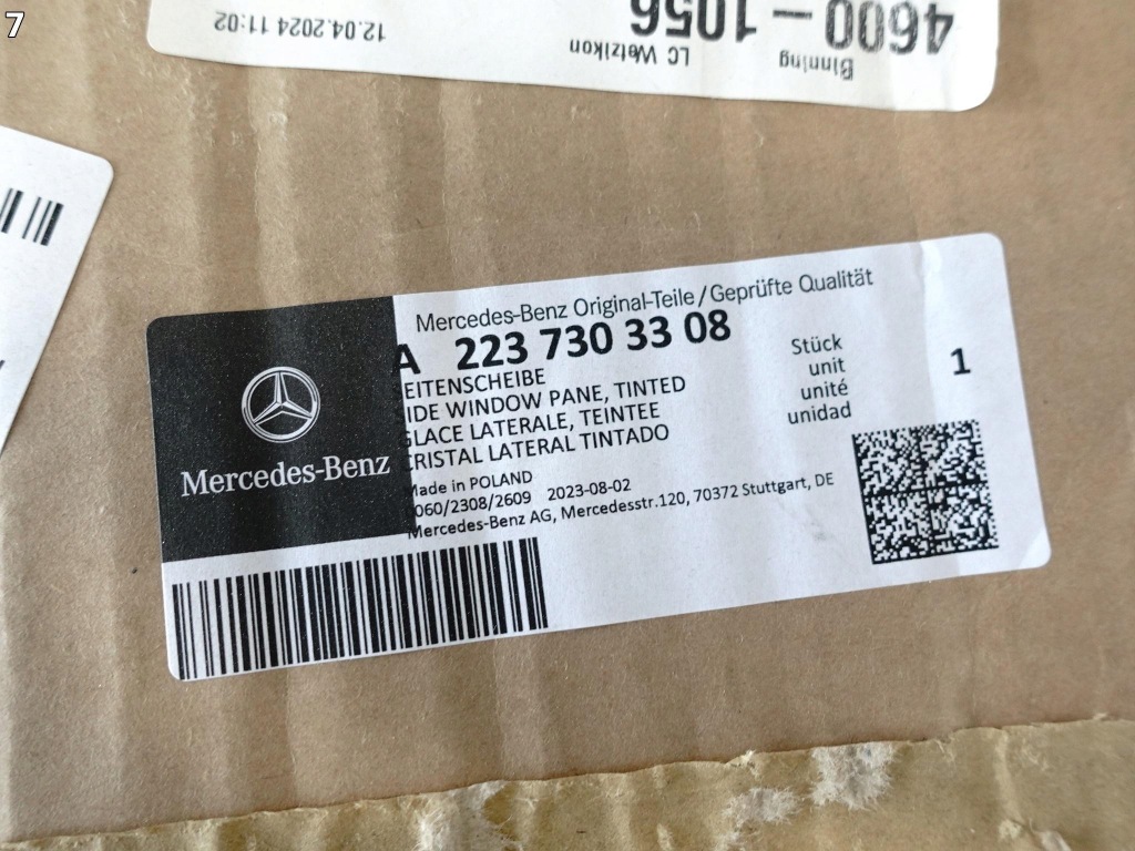 фото №8, Mercedes s-klasa w223 20- скло бічна двері ліва задня тонована