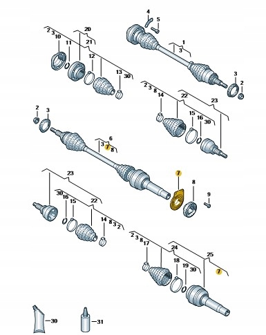 фото №3, Nowe оригінальні підшипник підпора піввісь 7e0407181a