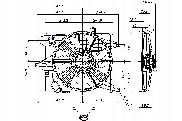 фото №1, Вентилятор радиатора с корпус nissan kubistar r
