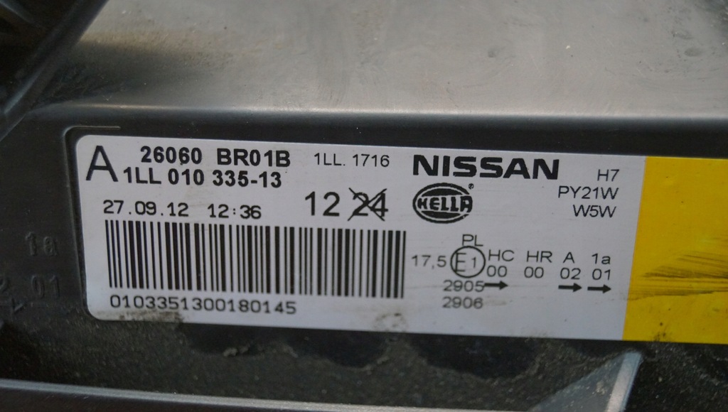 фото №16, Лампа левый перед nissan qashqai j10 lift 26060br01b