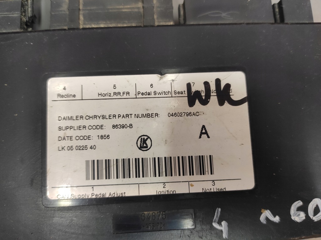 фото №9, Jeep grand cherokee wk wh 3.0crd блок керування модуль сидіння 04602796ac оригінал