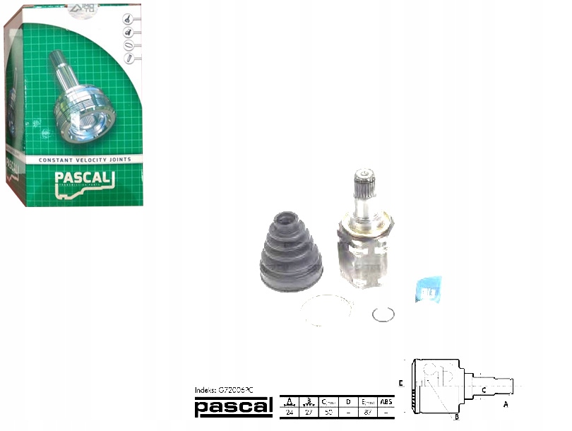 фото №1, Pascal шарнир приводной внутренний toyota camry pr