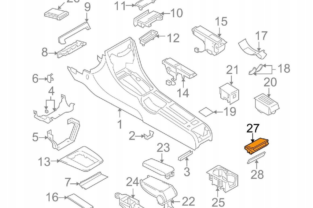 фото №8, Audi a4 8ec, b7 пепельница 8e0857961m 6ps nowa оригинальная