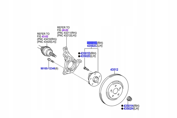 фото №2, Ступиця колеса правий перед 43550-48011 lexus rx