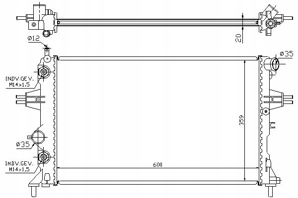 фото №12, Радиатор двигателя opel astra g 98- 1.6-1.8, zafira