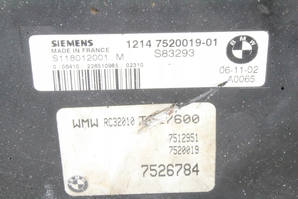 фото №1, Бортовий комп'ютер двигуна mini cooper r50, r53 7520019 1.6l бензиновий 66kw 2006