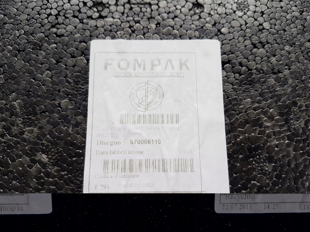 фото №5, Пінополістирол вкладиш багажника maserati ghibli m157 13-