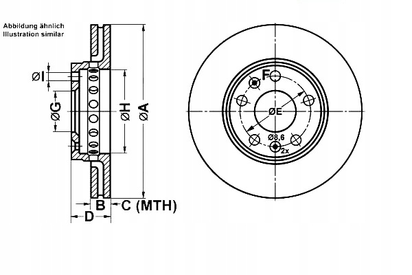 фото №1, Ate гальмівні диски гальмівні 2szt renault перед fluence la